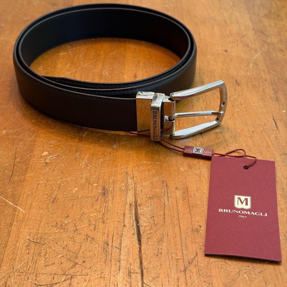 Bruno Magli Premium Leather Belt Men’s Size 40 Style BGB6105T Brown/Black